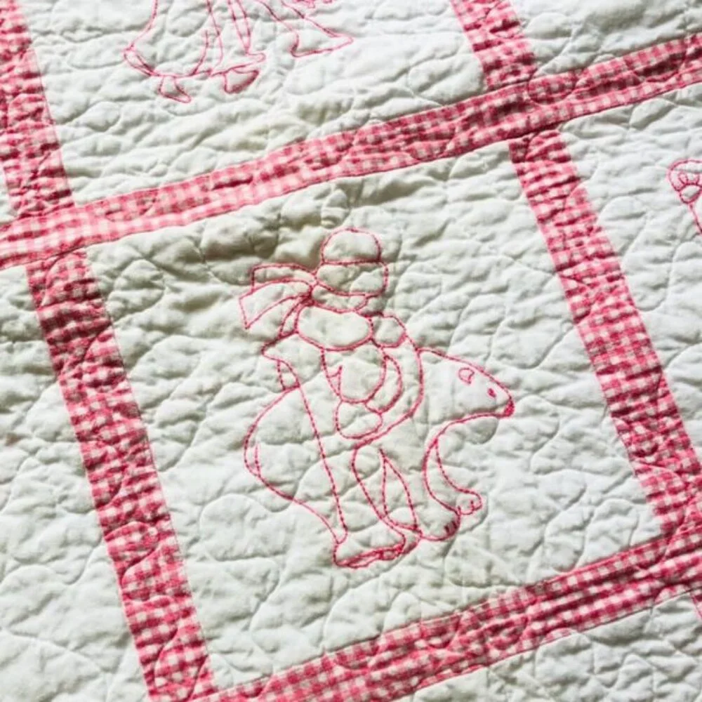 Handmade Embroidered Alphabet Baby Quilt 60